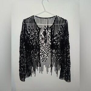 NWT Elie Tahiri SILAS Floral Crocheted Jacket Size M